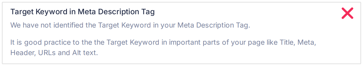 Target Keyword In Meta Description
